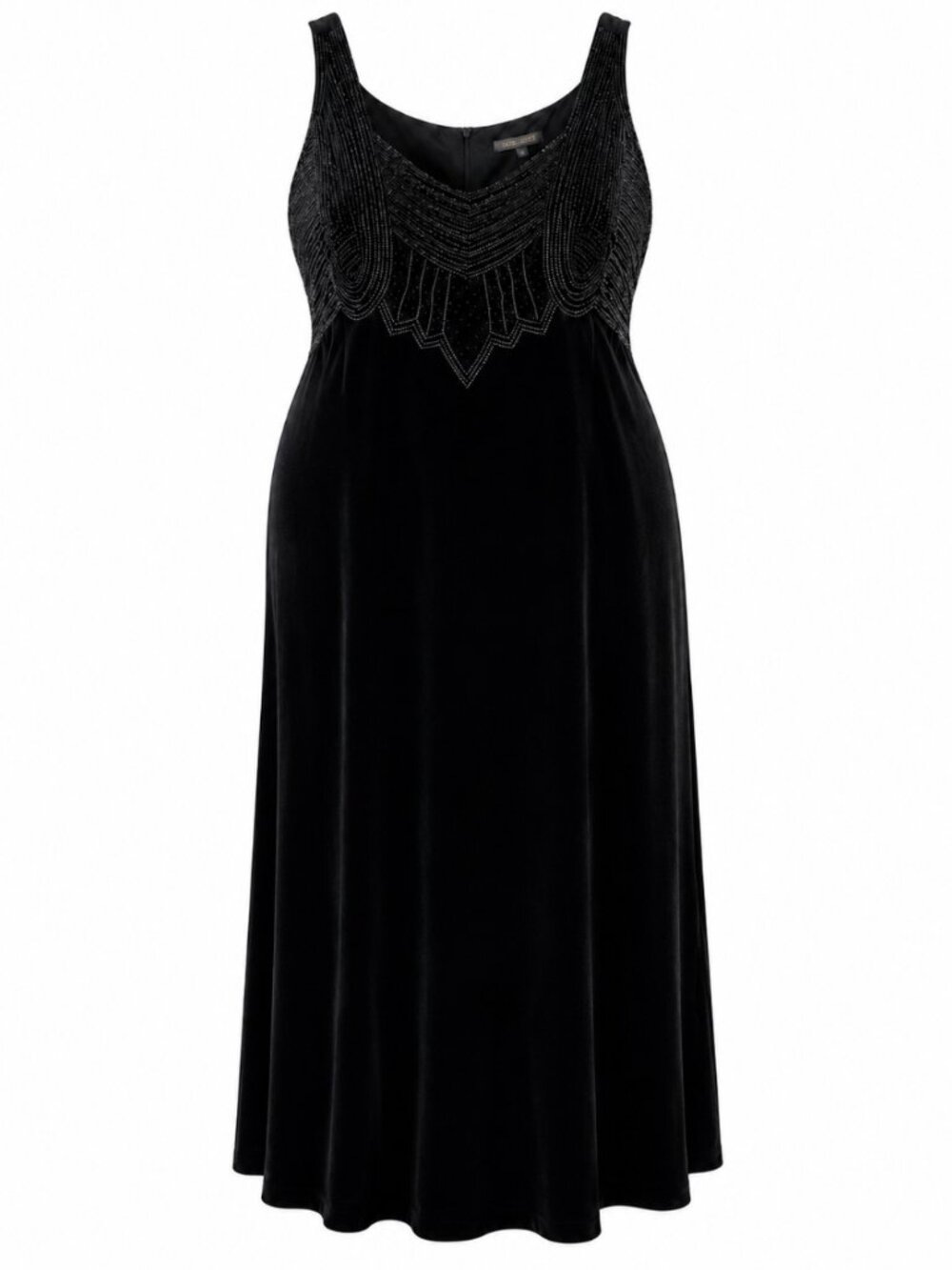 Addition Elle Y2K Grey Black Velvet Beaded Formal Maxi Dress Size 16